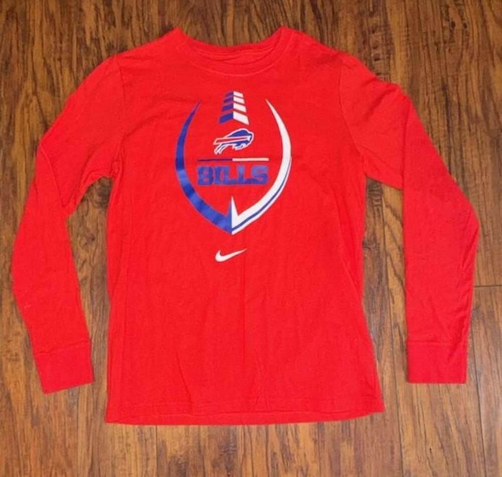 Nike Buffalo Bills Long Sleeve T-Shirt Size L 14/16 Red The Nike Tee